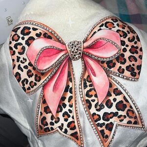 Leopard Print Bow Design Blanket